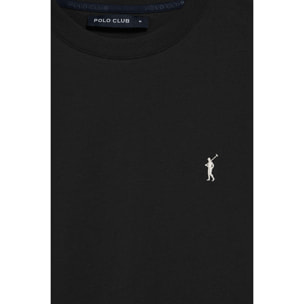 Maglietta nera a girocollo e ricamo Rigby Go