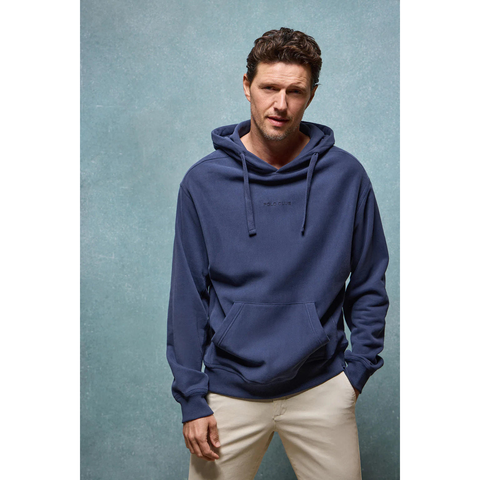 Sudadera con capucha y bolsillos azul marino Minimal Polo Club