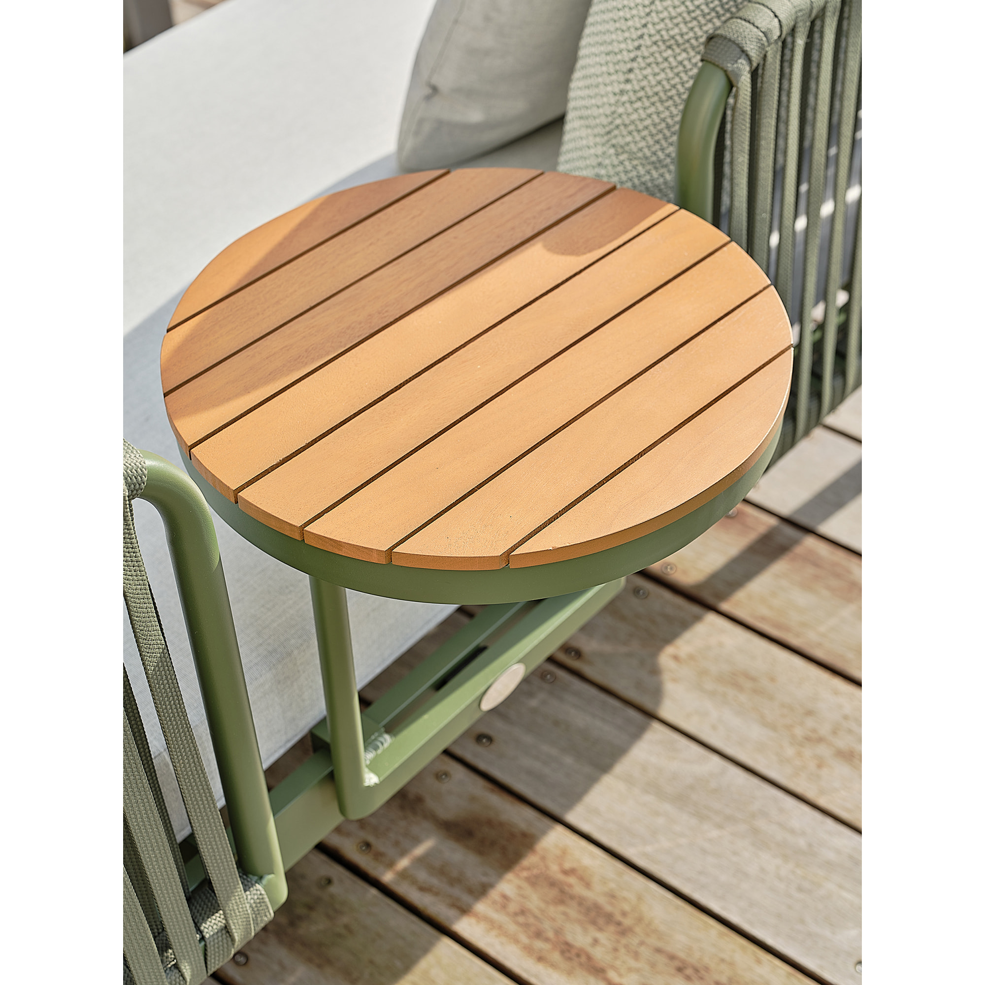 BARLIA - Canapé de jardin 3 places en aluminium - Olive