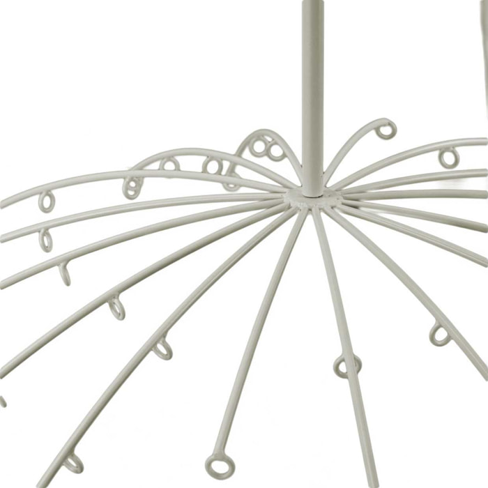 Espositore sospeso in metallo color crema tondo cmø78h60,5