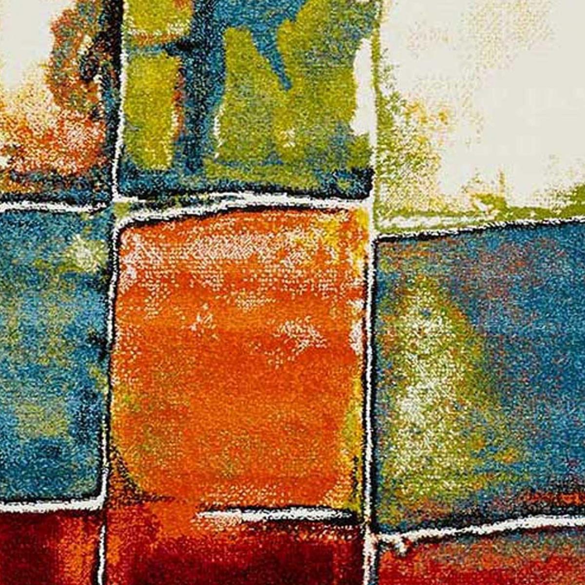 Tapis géométrique déstructuré BEHE multicolore