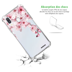 Coque Samsung Galaxy A20e anti-choc souple angles renforcés transparente Cerisier Evetane.