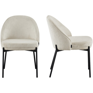 Lot de 2 chaises en velours côtelé - CLOE
