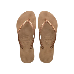 Infradito Havaianas Slim Logo Metallic Marrone