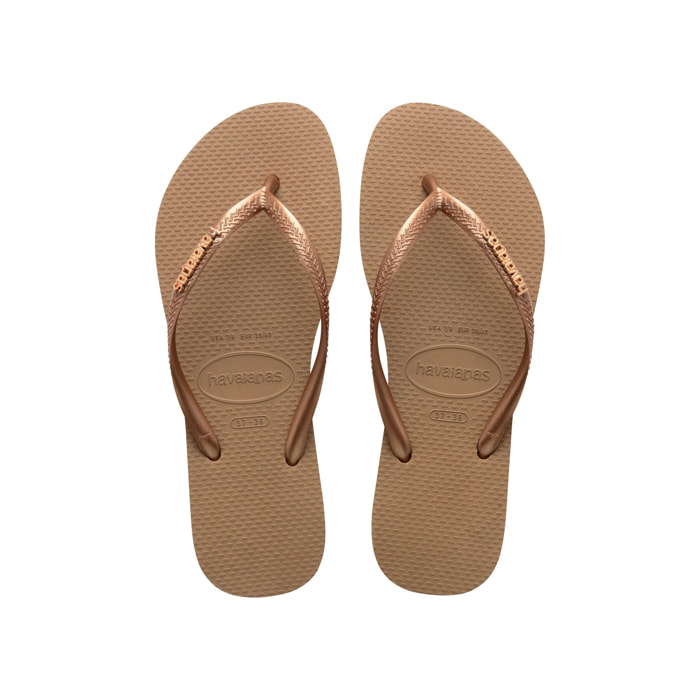 Infradito Havaianas Slim Logo Metallic Marrone