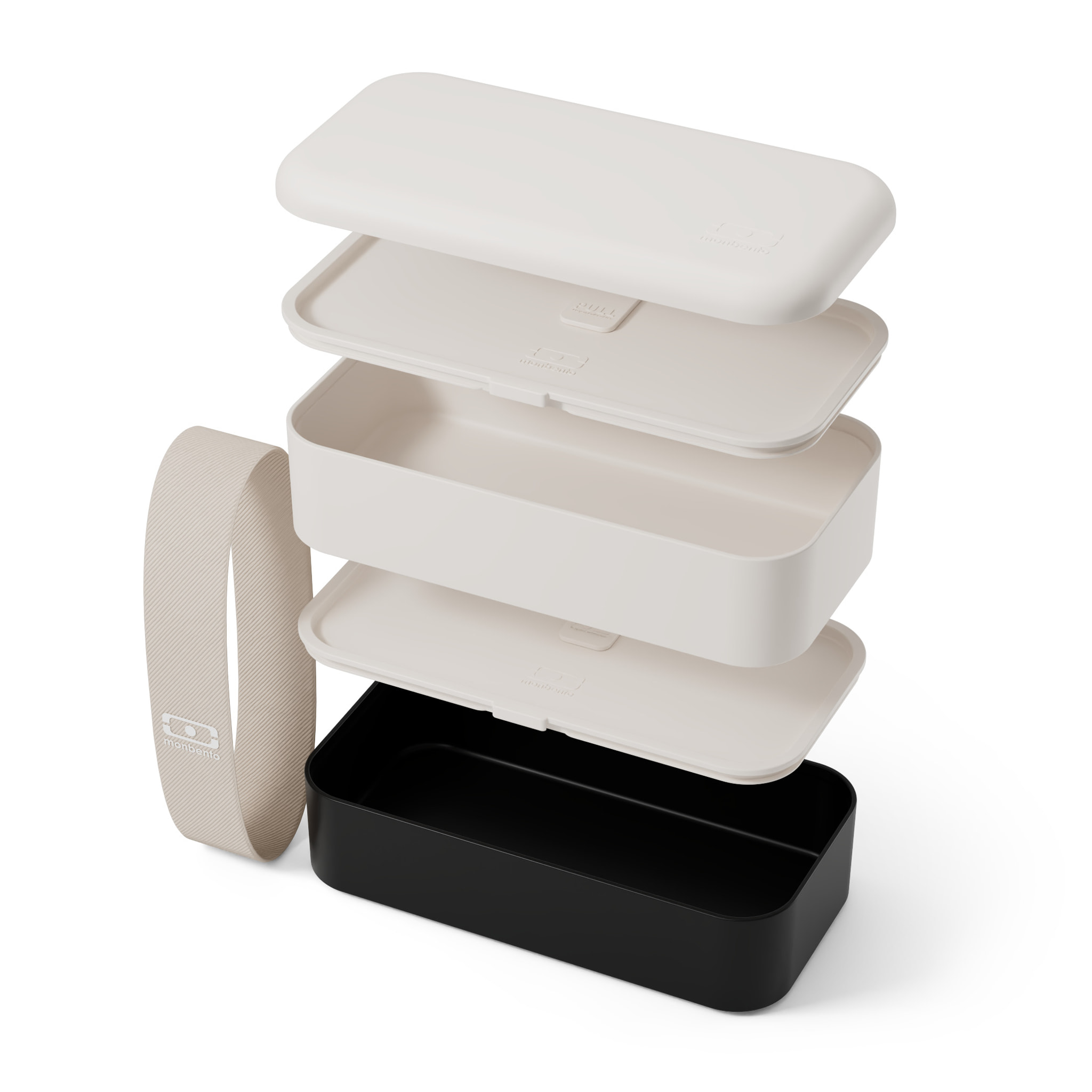 Lunch box 2 compartiments Original 1L Made in France Beige/Noir
