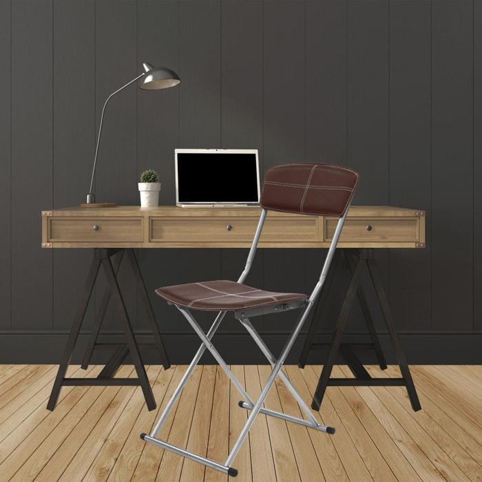CHAISE PLIABLE PU MARRON
