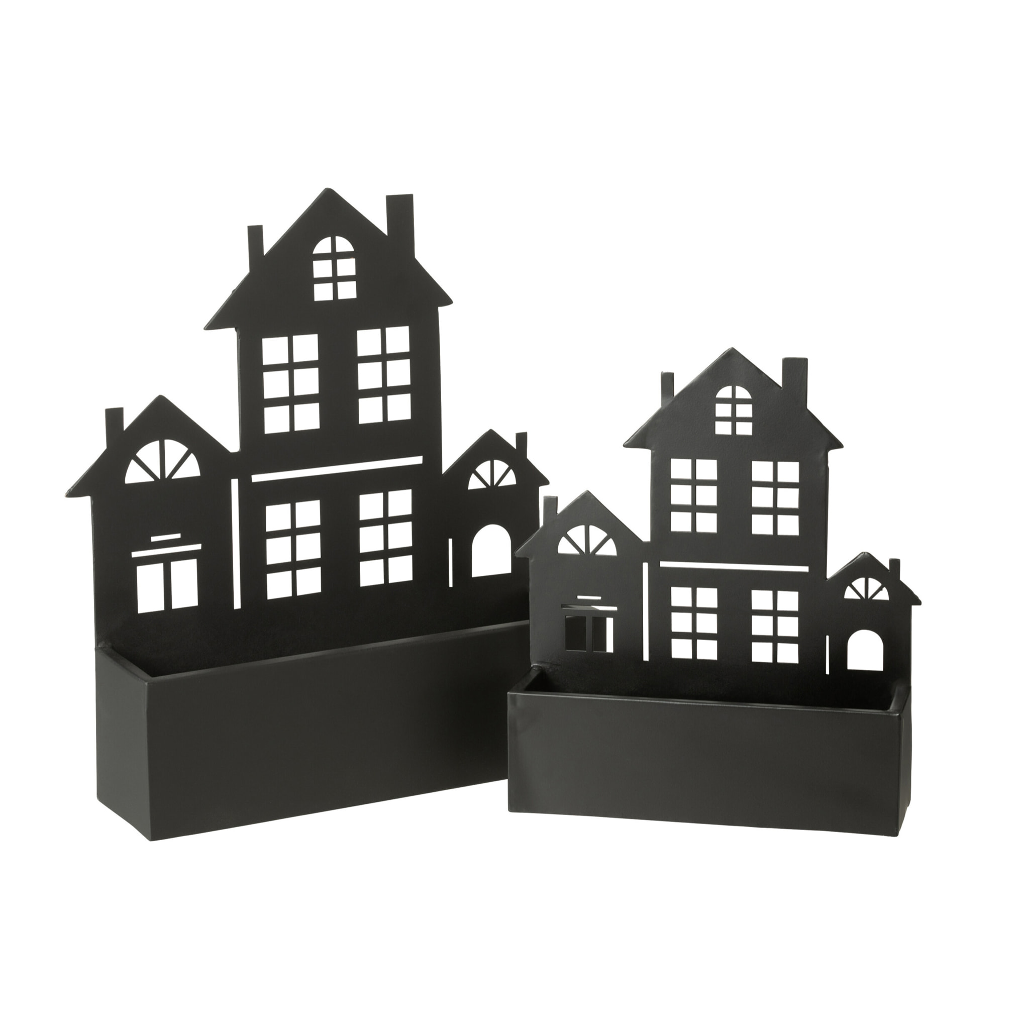 J-Line cache-pot Murale/Maison - métal - noir - large - 47 cm de hauteur