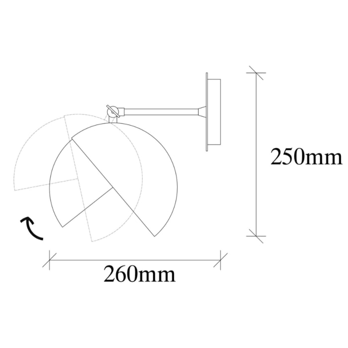Applique murale noire et or en métal TOLUCA