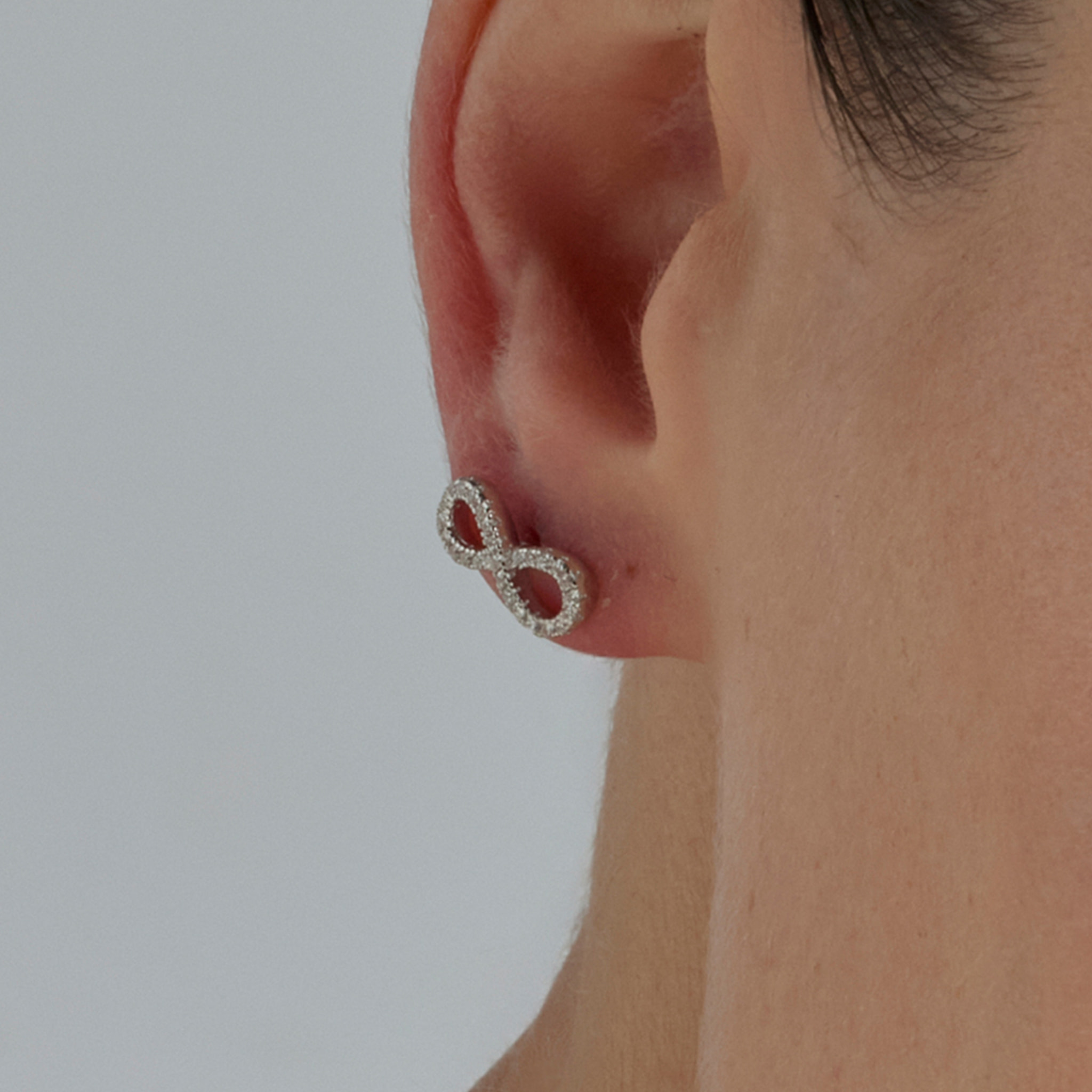 Pendientes de Circonita Brillante acabados en rodio