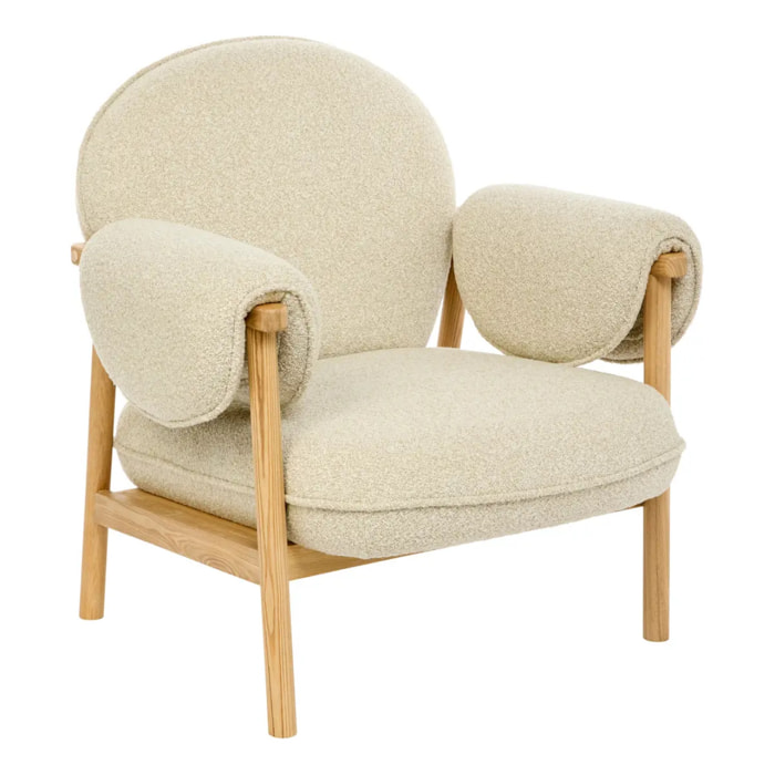 Fauteuil Ikaris en Tissu Beige L86xl80xH83 cm