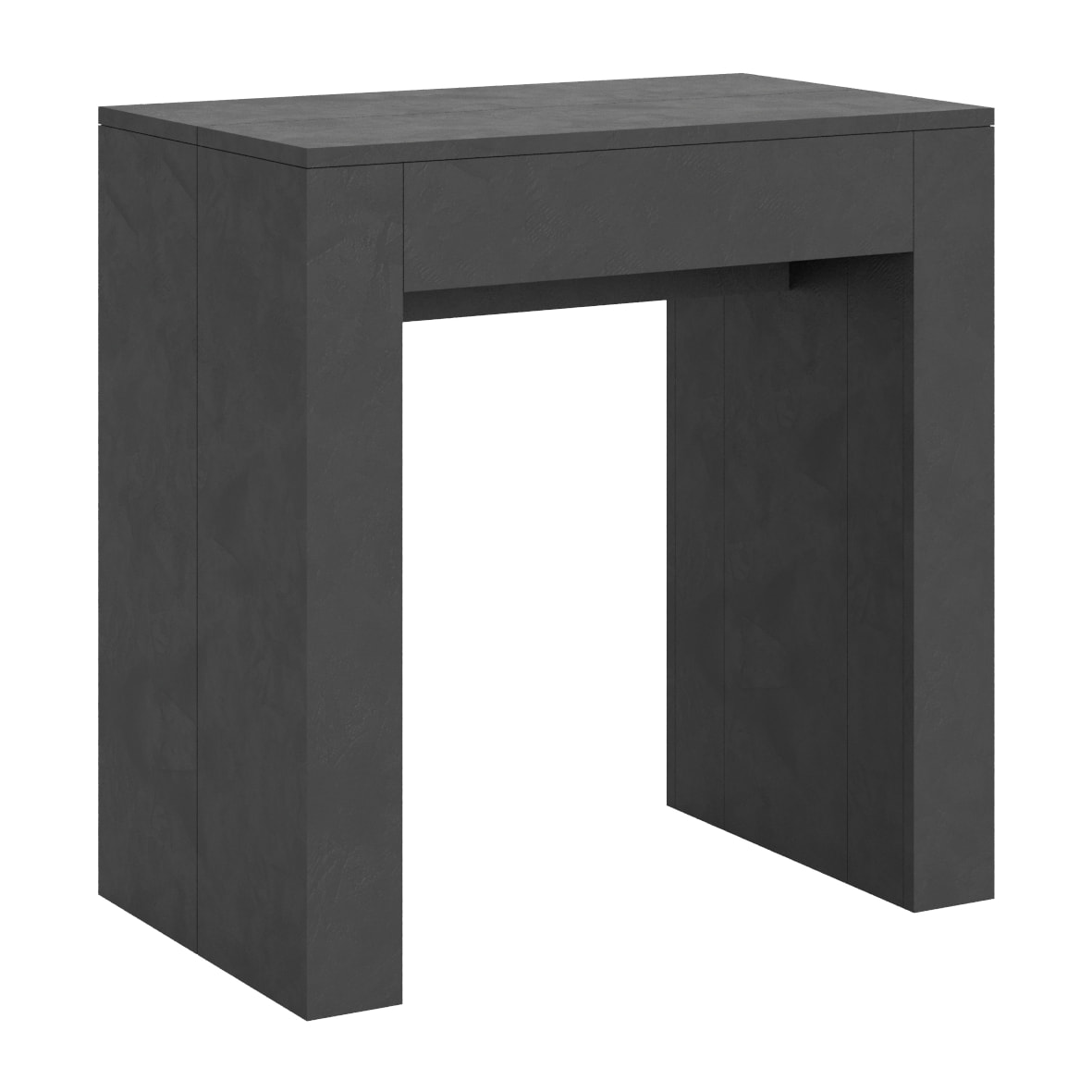 Console extensible 78x47/299 cm Allin Anthracite Spatulé rallonges internes