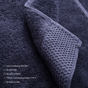 Juego de toallas nidus (30x50cm + 50x100cm + 90x150cm) 100% algodón en color azul marino con logo bordado scalpers home