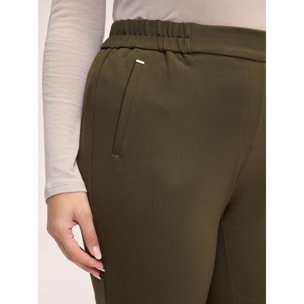 Fiorella Rubino - Pantaloni Joggers in Punto Milano - Verde militare