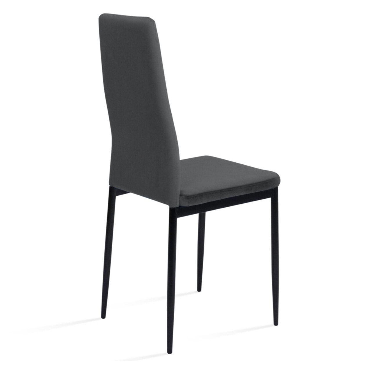 Chaises Jade en velours et pieds noirs - Gris anthracite