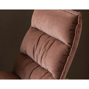 Mellow - fauteuil pivotant - en tissu - pieds en acier - Rose