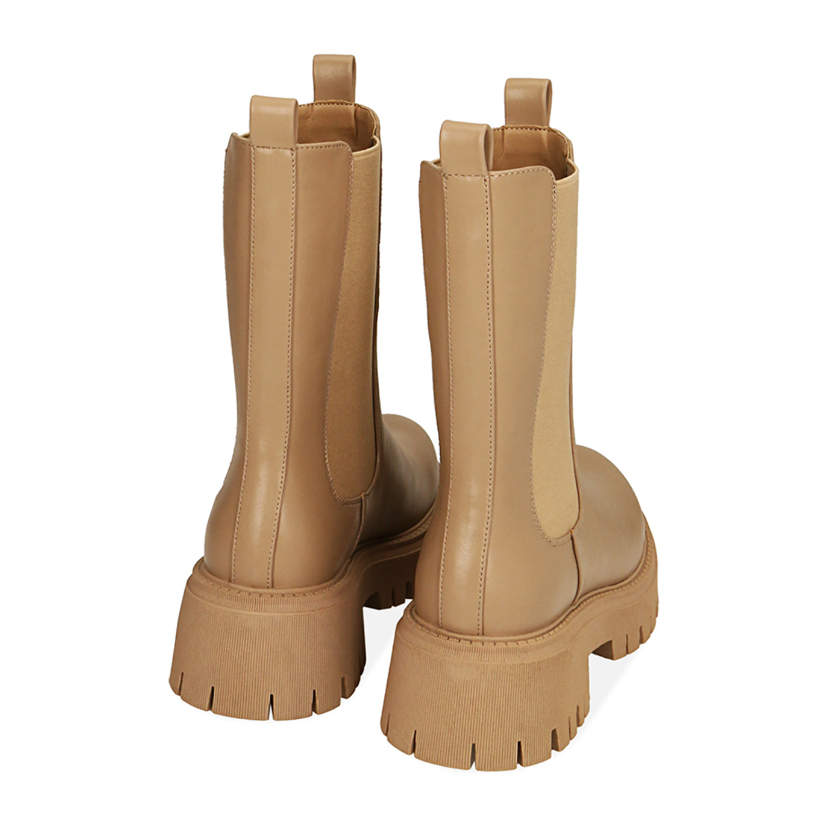 Chelsea boots beige, tacón 5,5 cm