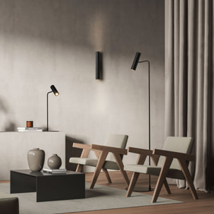 Forlight Meds - Lámpara de Mesa de Metal Minimalista de Color Negro para Bombilla GU10 con Cabezal Orientable para Escritorio