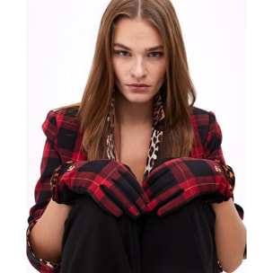 Guanti Combinati Tartan e Leopardo