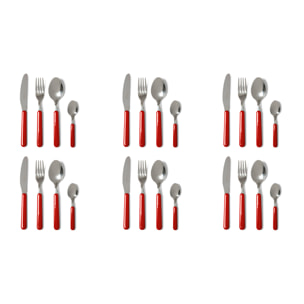 Service 24 couverts Excelsa – Fashion, Acier Rouge