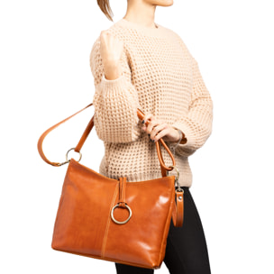Borsa a spalla  da donna In Vera pelle Made in Italy 29x32x11 cm