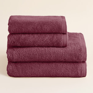 Set de serviettes éponge 100% coton éponge peigné - 600 g/m2 violet