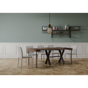 Console extensible 90x40/196 cm Xenia Small Noyer cadre Anthracite