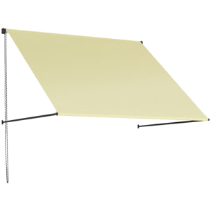 Store banne manuel inclinaison réglable acier alu. dim. 150L x 116l (avancée) cm polyester imperméabilisé anti-UV crème