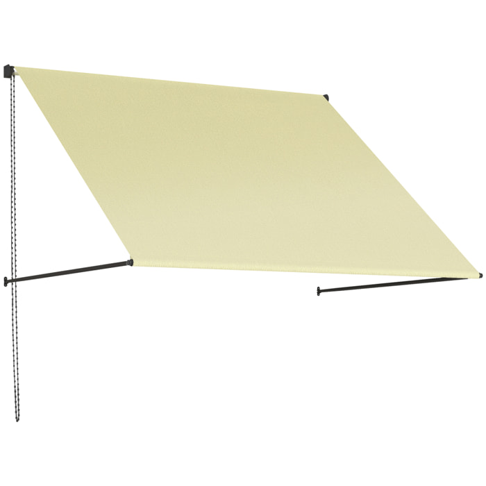 Store banne manuel inclinaison réglable acier alu. dim. 150L x 116l (avancée) cm polyester imperméabilisé anti-UV crème