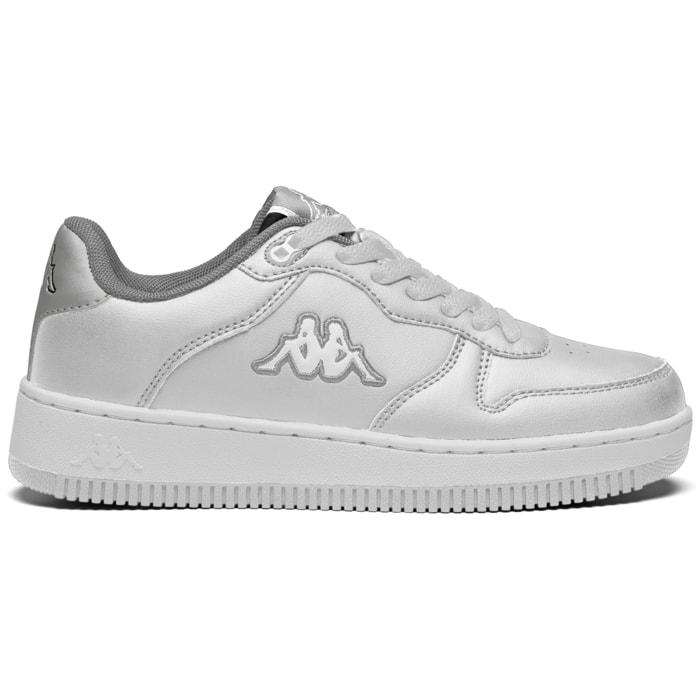 Kappa - Sneakers Donna Bianco - Logo Maserta Silver
