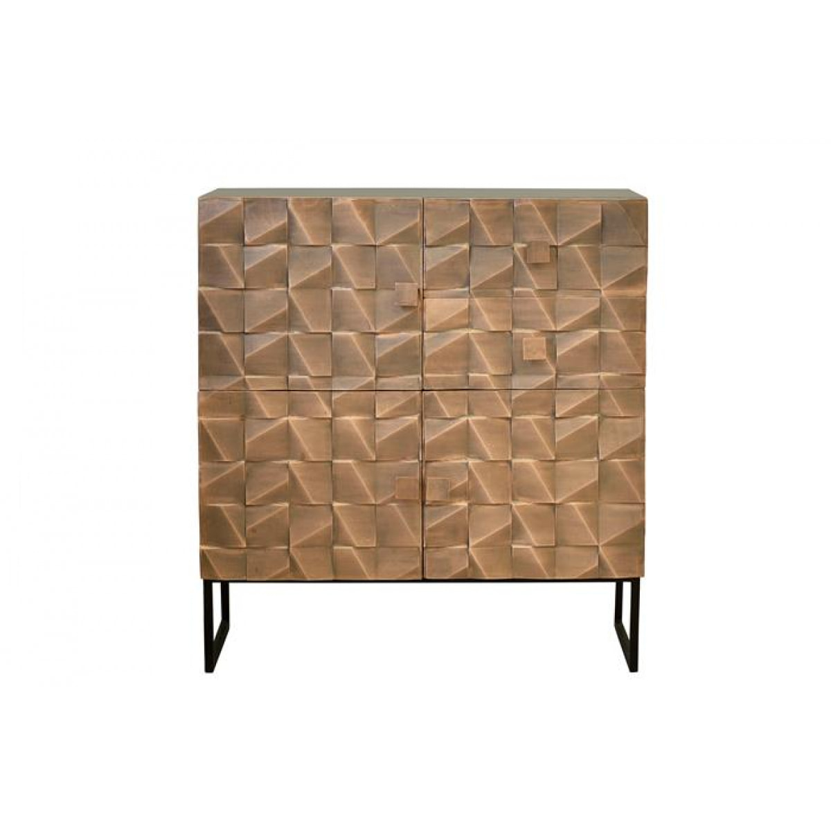 Aparador alto - Madera de Mango y Bronce y Hierro - 100x42x110cm