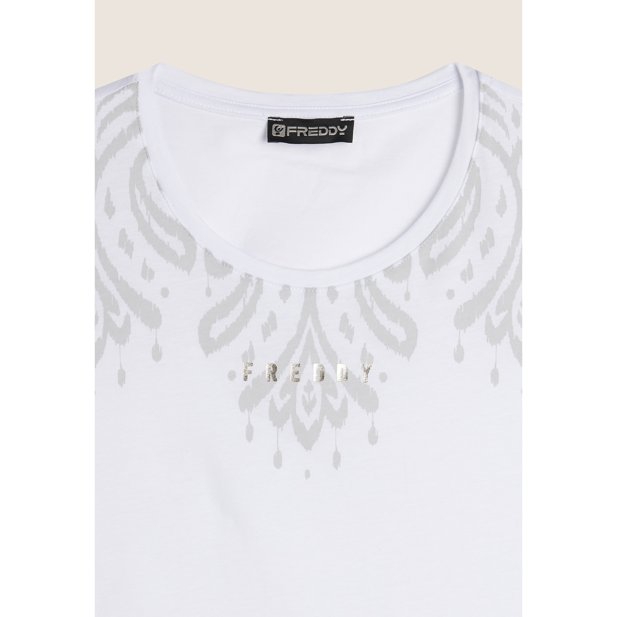 Canotta in jersey con stampa floreale sulle spalle