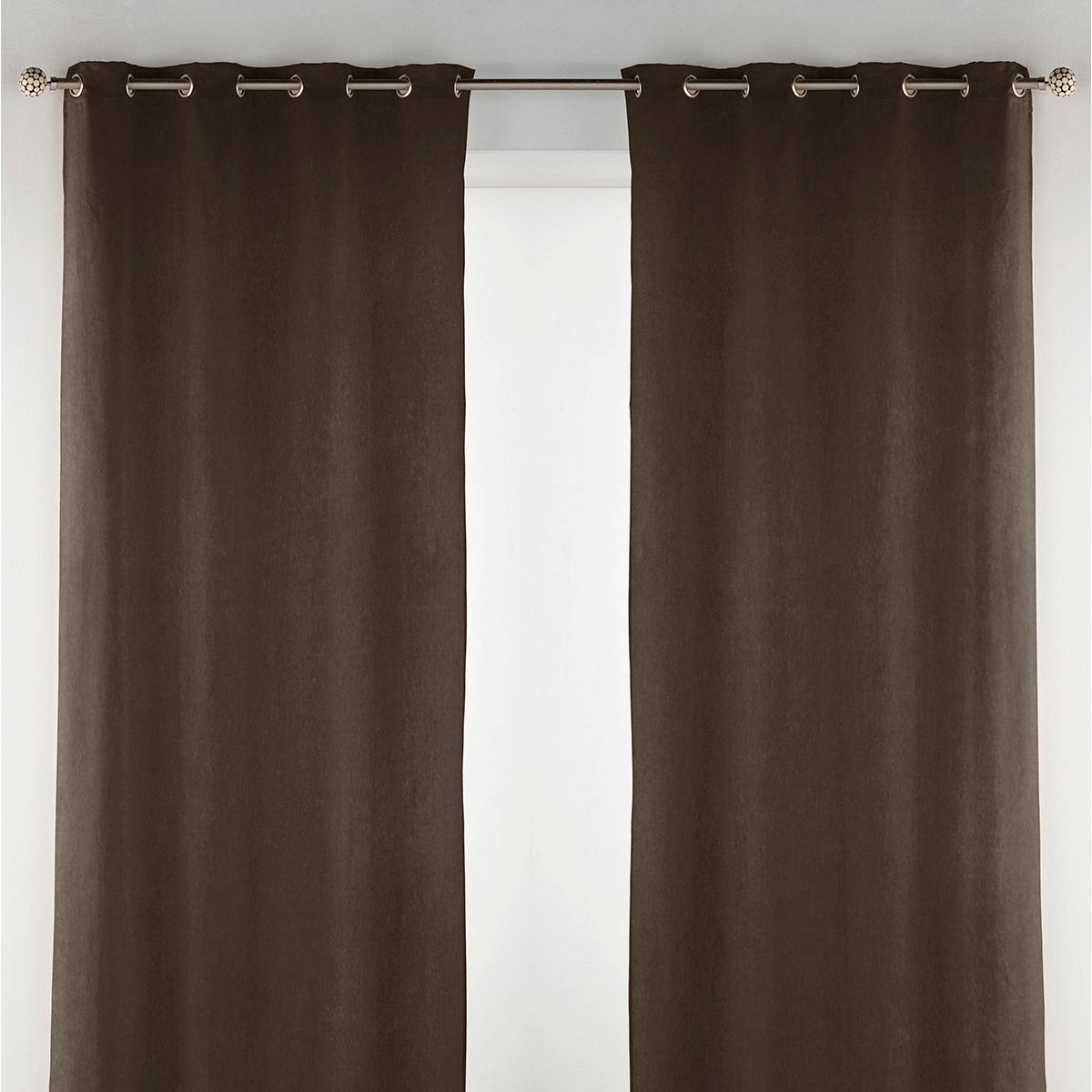 Cortina de terciopelo con ojales chocolate 140x270 cm - la unidad -