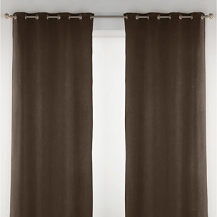 Cortina de terciopelo con ojales chocolate 140x270 cm - la unidad -