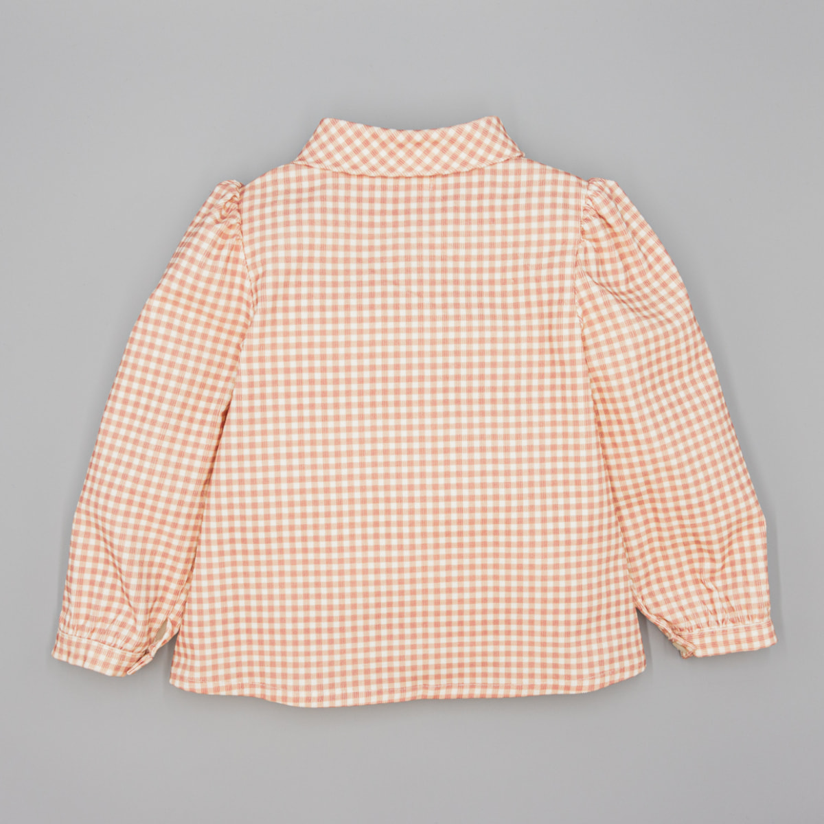 Camisa Rosa De Pana Con Cuadros y Lazo