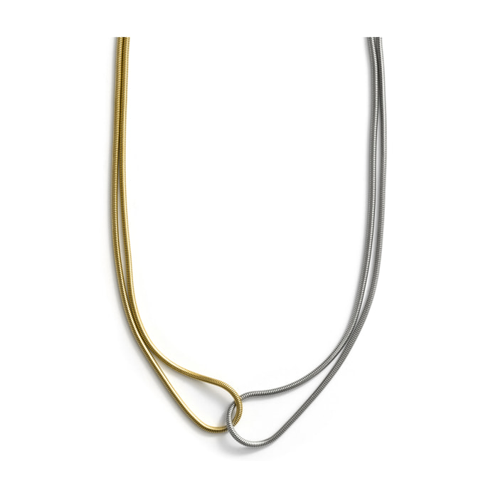 Collar Shadu acabado oro 18k y plata