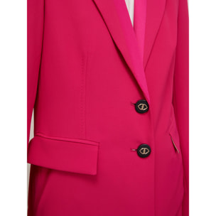 Motivi - Blazer de botonadura simple con aplicaciones de raso - Fuchsia