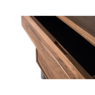 Cómoda de Madera de Acacia 91 Cm Estilo Rústico Moderno