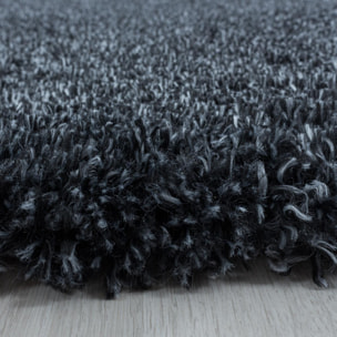 Tapis longs poils shaggy tissé motif uni TENI