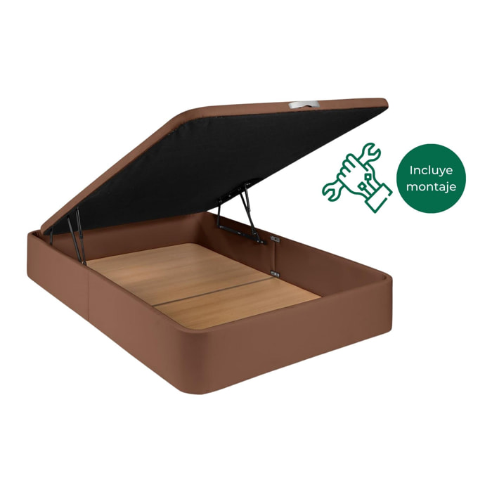 Canapé Polipiel de Luxe Marron - Incluye Montaje