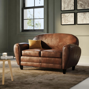 Ensemble canapé et fauteuil marron 3 places - Club - Club
