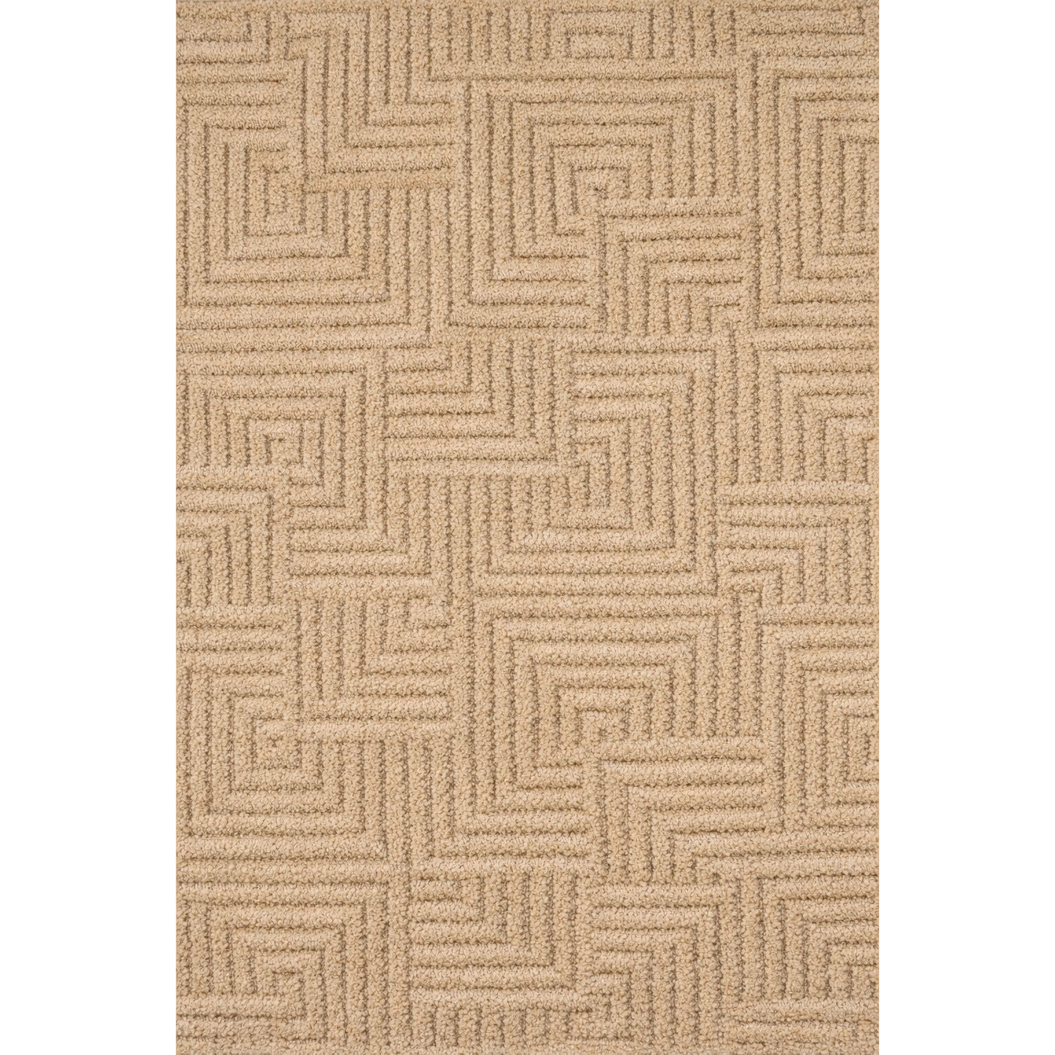 HARMONIE - Tapis de salon beige à motif artistique en relief