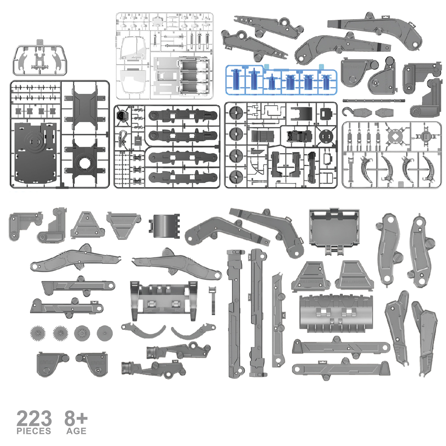 Macchinario idraulico 6 in 1 per costruire. 223 pezzi.