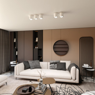 Faretto da soffitto Nano in acciaio bianco opaco