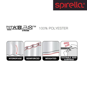 Rideau de douche Polyester RAYA 180x200cm Blanc Spirella