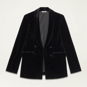 Oltre - Blazer in velluto con cristalli - Nero