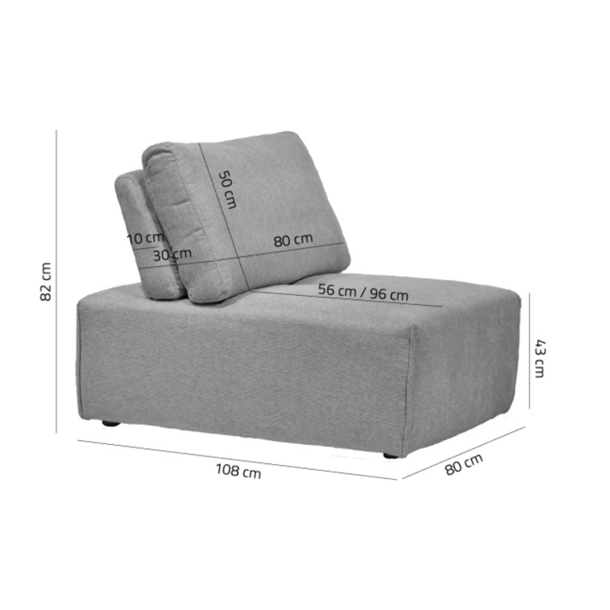 Chauffeuse en tissu pour canapé modulable - 3 coloris - FINN