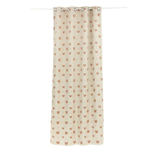 Rideau occultant enfant Billie 140x260cm beige motif oursons