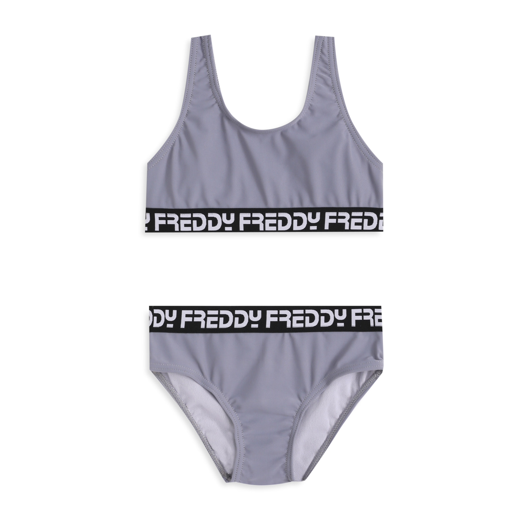 Costume 2 pezzi bambina con fasce logate