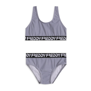 Costume 2 pezzi bambina con fasce logate